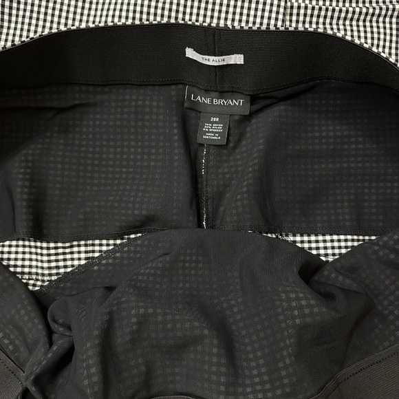 Lane Bryant The Allie Pants Trousers White Black Shepherd Check Stretch size 28R - Picture 6 of 8